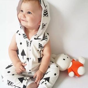 Infant Arrow Hooded Jumpsuit 6-9M